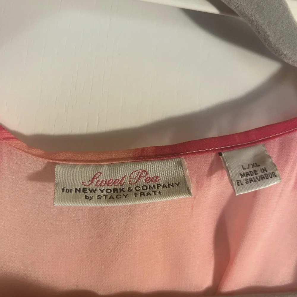 New York & Co Pink Tie-Dye Mesh Strapless Jumpsuit + Matching Top Set | L/XL - Picture 6 of 6